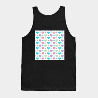 Pixel Heart Pattern - Pastel Color Tank Top